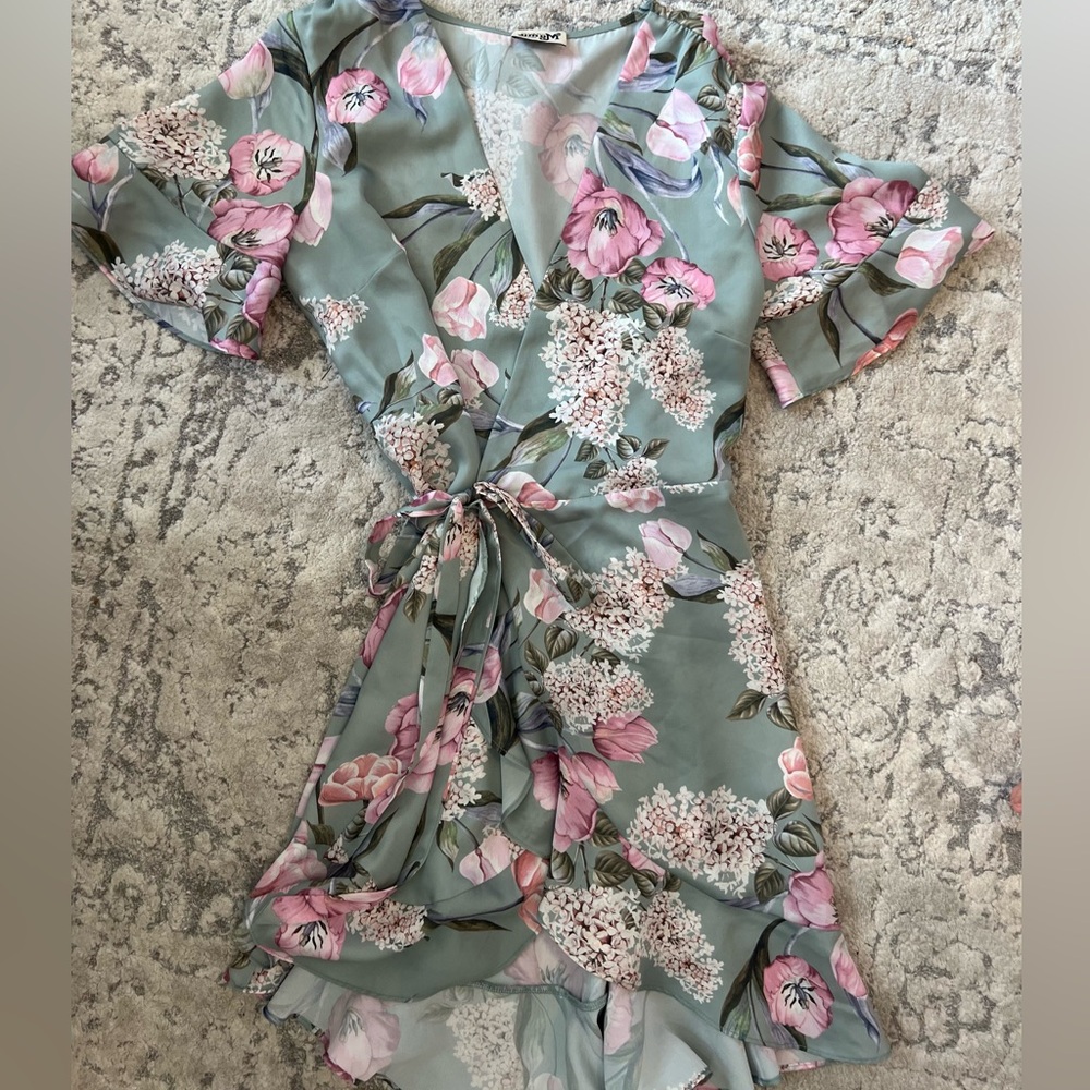 Show me your mumu silk floral wrap dress